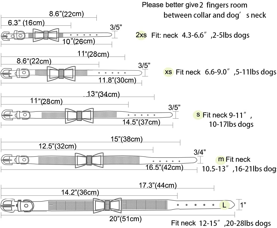 Crystal Dog Collar with Bow, 11-13 inch, Royal Blue