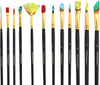 Art Painting Brush Assorted Set of 14 for Acrylic, black