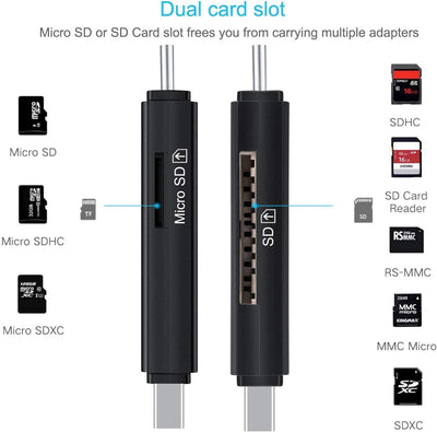 Micro SD card reader, 3 in 1 for SD/Micro SD/SDHC/SDXC/MMC etc.