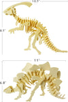 3D wooden dinosaur puzzle, set of 6 Pcs