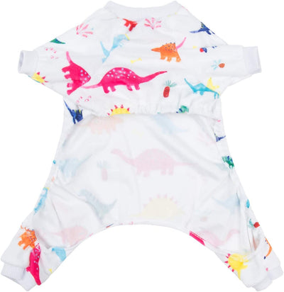 Pet Pajamas, Color: White Dinosaur, XS (12''-12.5'' x 7.5''-8'')