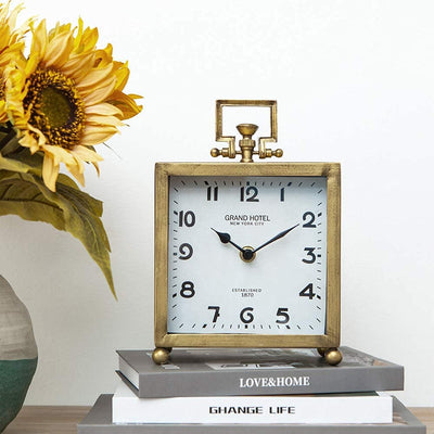 Metal Table Clock, Silent Non-Ticking Classic