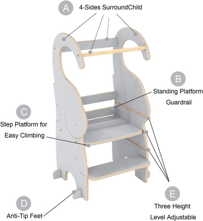 Montessori Learning Step 3 Levels Adjustable Elephant Style