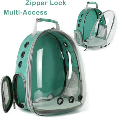 Stainless Steel Carrier Backpack and Bird Perch (Green)