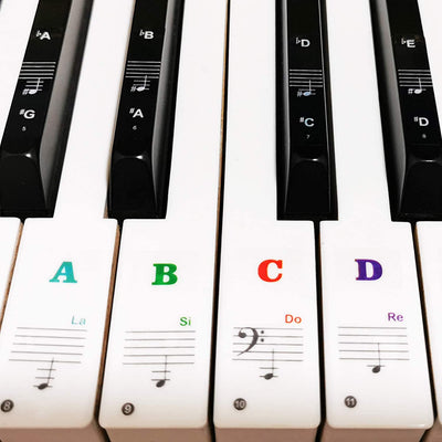 Piano Keyboard Stickers for 88/61/54/49/37 Keys, Multicolor