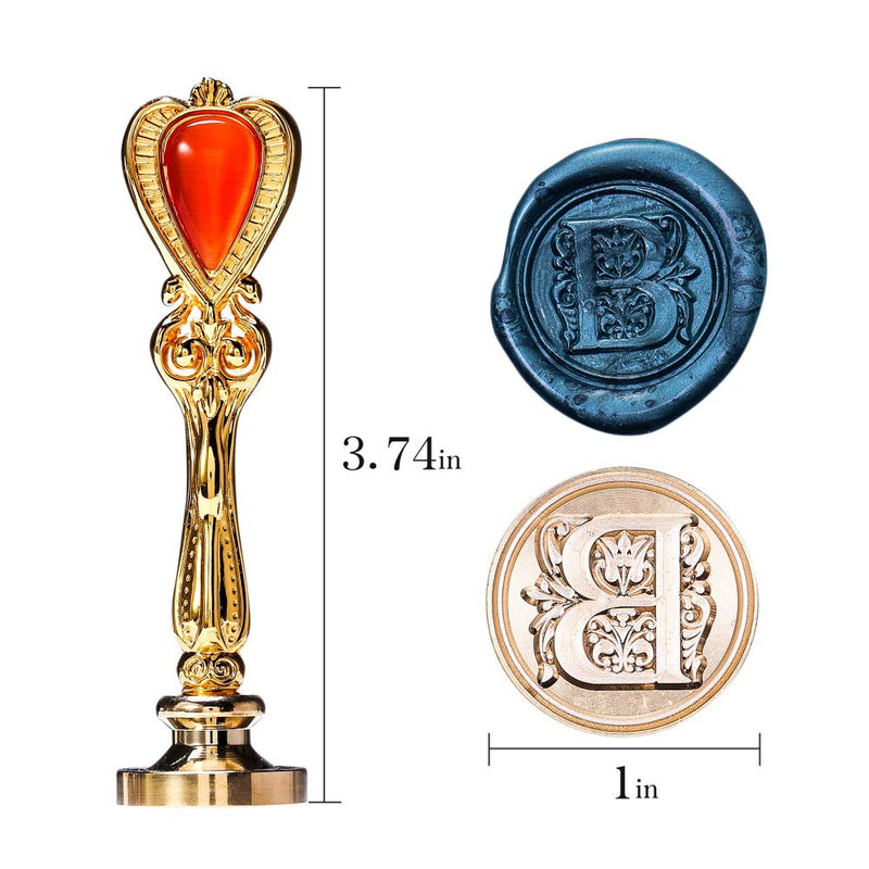 Wax seal of the letter B, golden