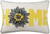 Sunflower Pillow Covers 14x20 Inches, (Yellow & Grey)