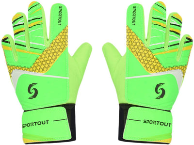 Goalkeeper gloves, with double protection, Green-2, Size 5