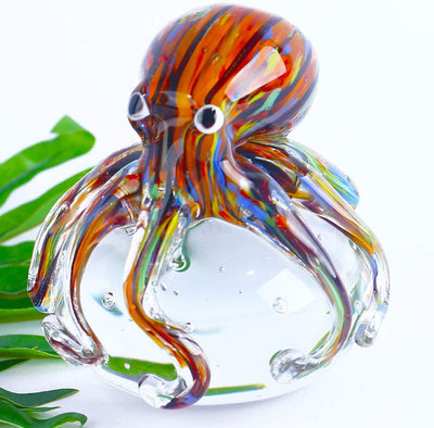 Blown glass octopus figure ornament, collection