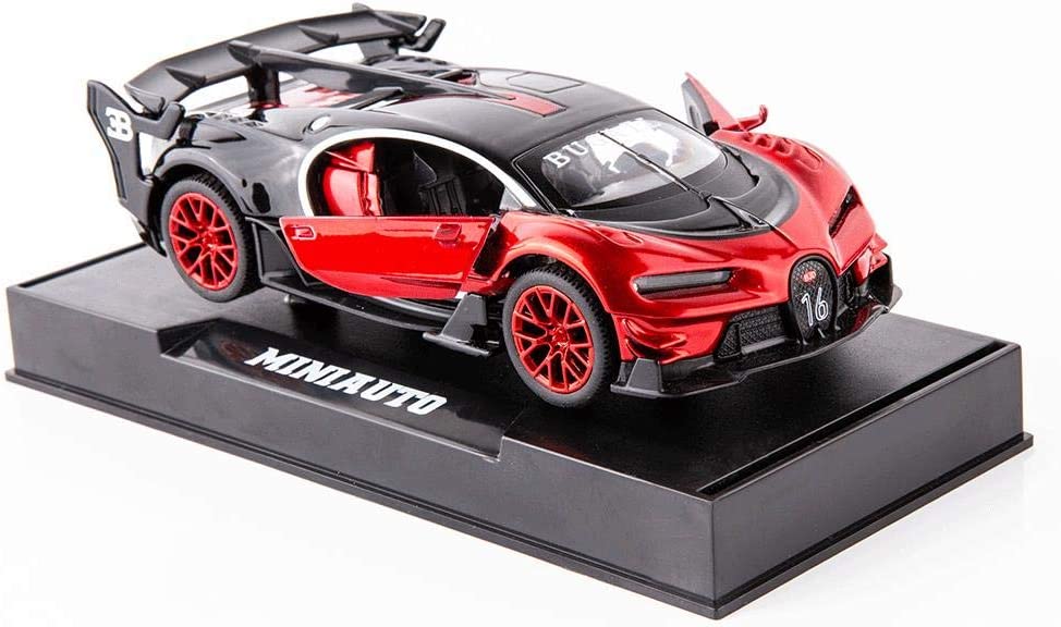 5.34" x 2.36" x 1.57" die-cast sports car (red and black)