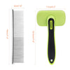 Metal pet brush and comb, 2 pack, green