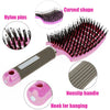 Hair brush with curved bristles, 2 pcs, Color: black+pink