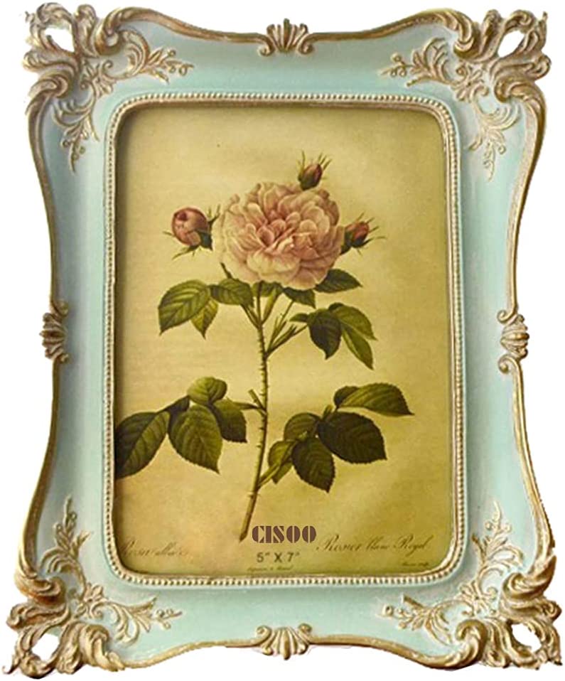 Vintage Picture Frame 5x7, (Blue)