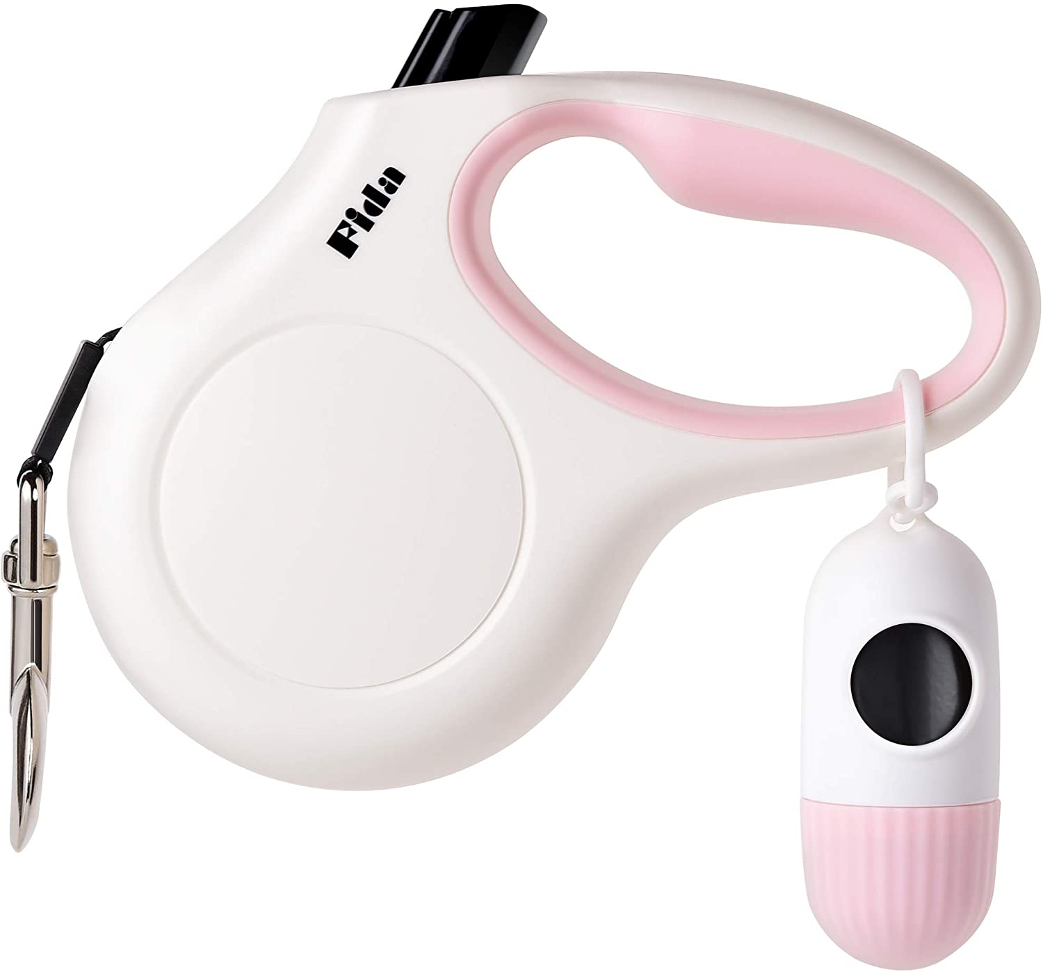 16ft Retractable Pet Leash (White & Pink)