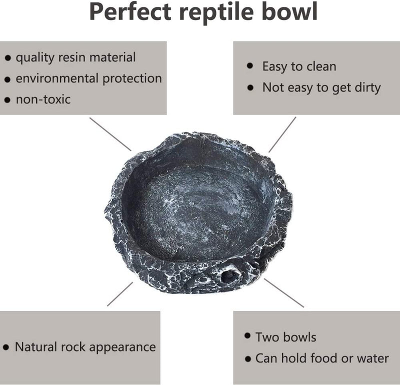 Reptile Water Bowls, (3 Pcs), 8 x 8 x 2 cm