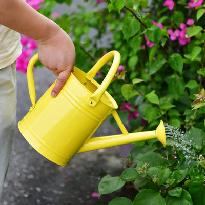 1 Gallon Metal Watering Can, Yellow