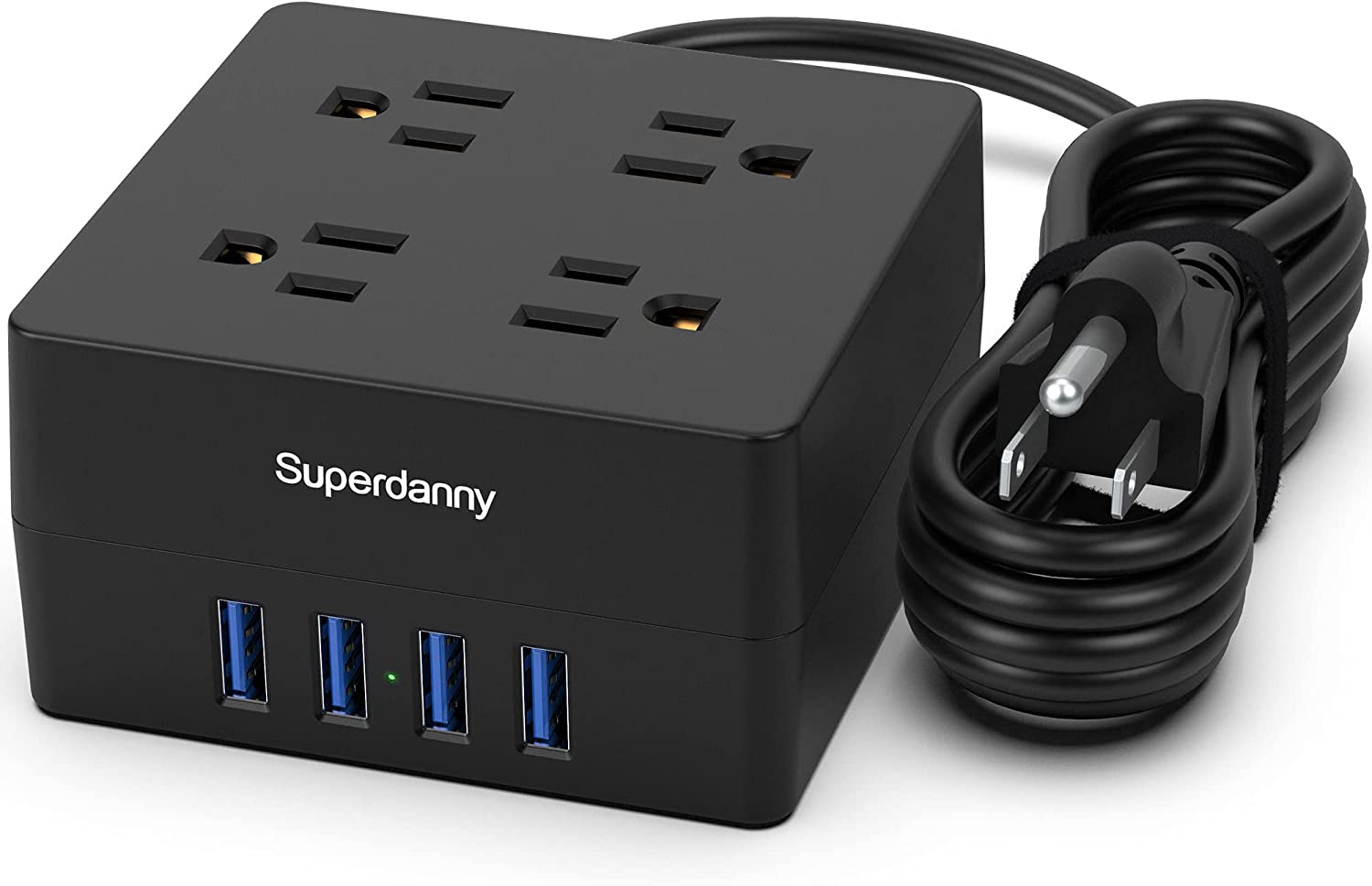 8 in 1 Universal Power Outlet (5 Ft Cord - Black)