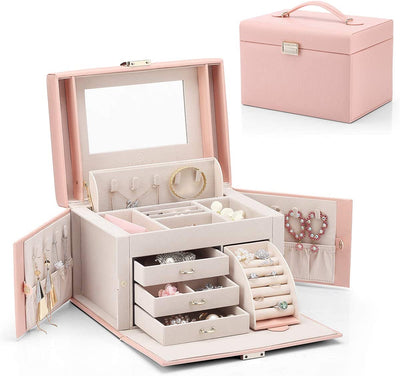 Medium jewelry box, size 26 x 18 x 19 cm (Pink)