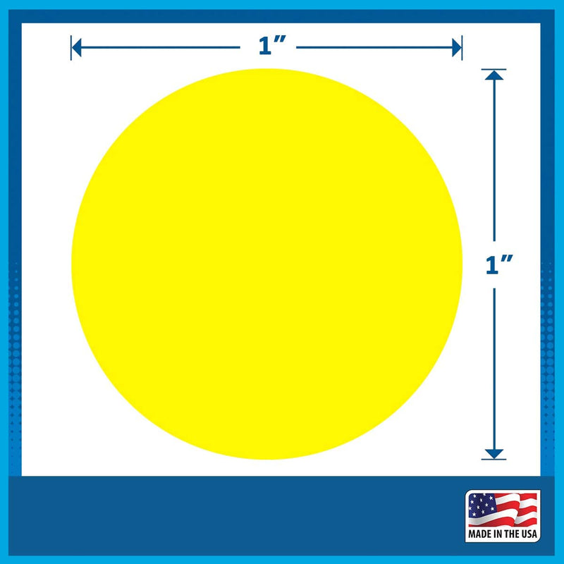 1" Circle Dot Labels, Roll of 1,000 (Neon Yellow)