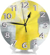 10 Inch Gray and Yellow Abstract Art Battery Operated Wall Clock