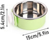 pets dishes, Stainless Steel,5.9x5.9x2.1inches, blue,green colors