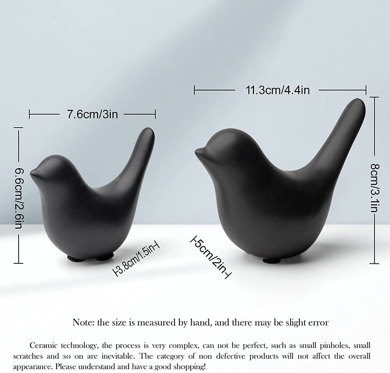 Small bird statues for home decoration (Color: Black 2 pieces)