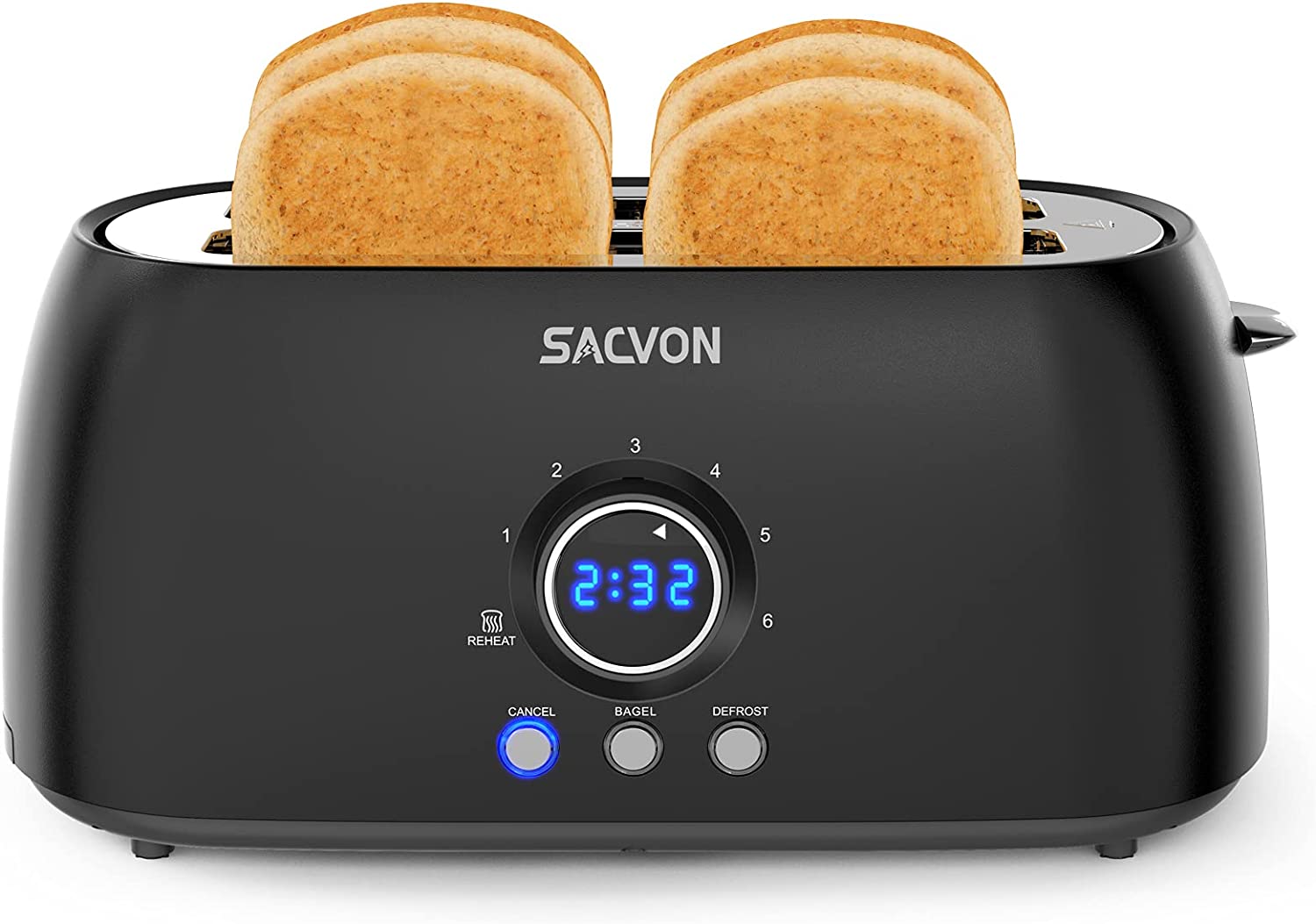 Retro stainless steel toasters, black