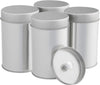 Kitchen Contairners, Double Lids, Tin, 4 pieces, Silver