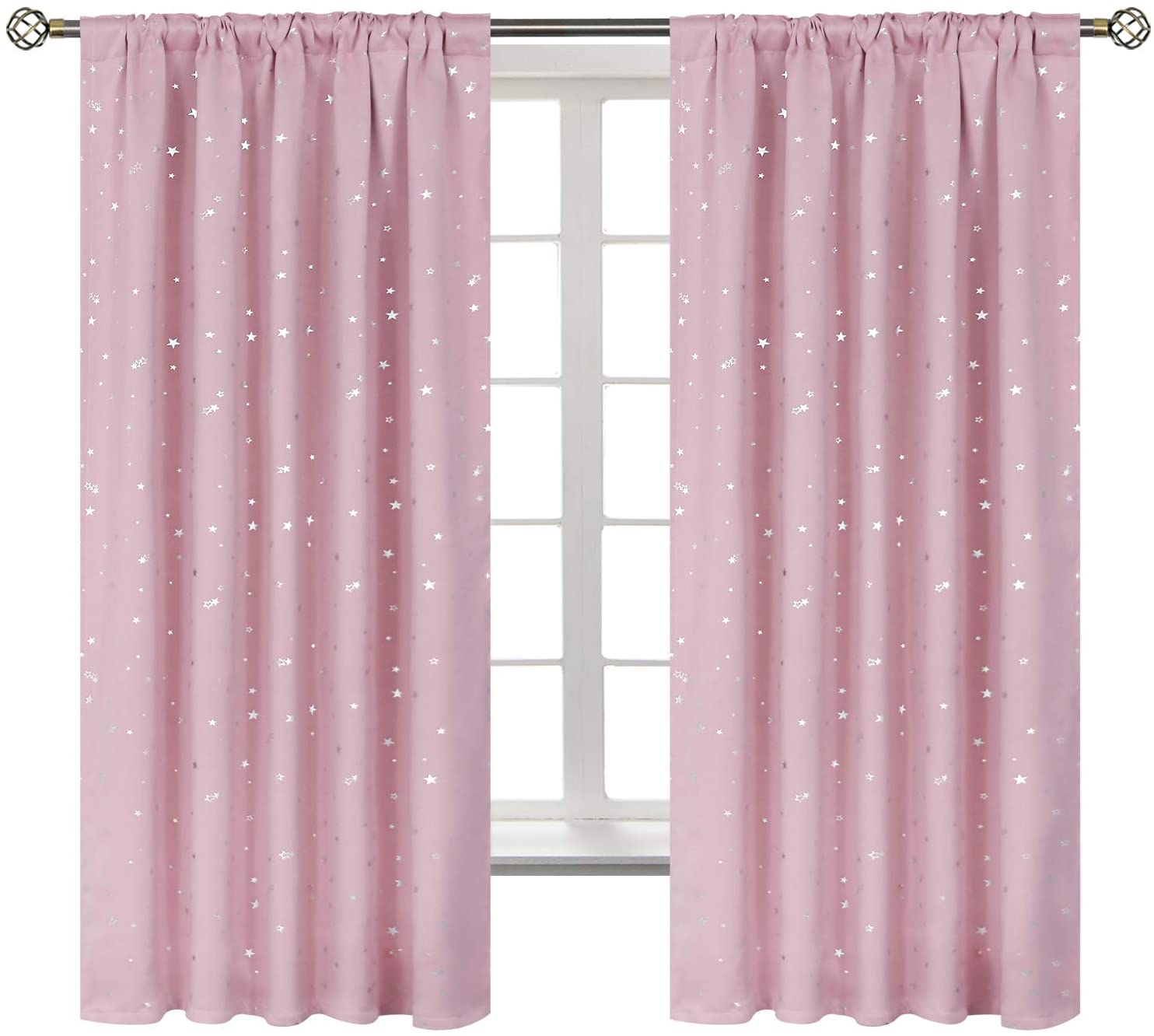 42" x 63" Blackout Curtains, (Baby Pink)