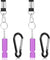 Whistles with carabiner and lanyard, 2 pieces (Purple)