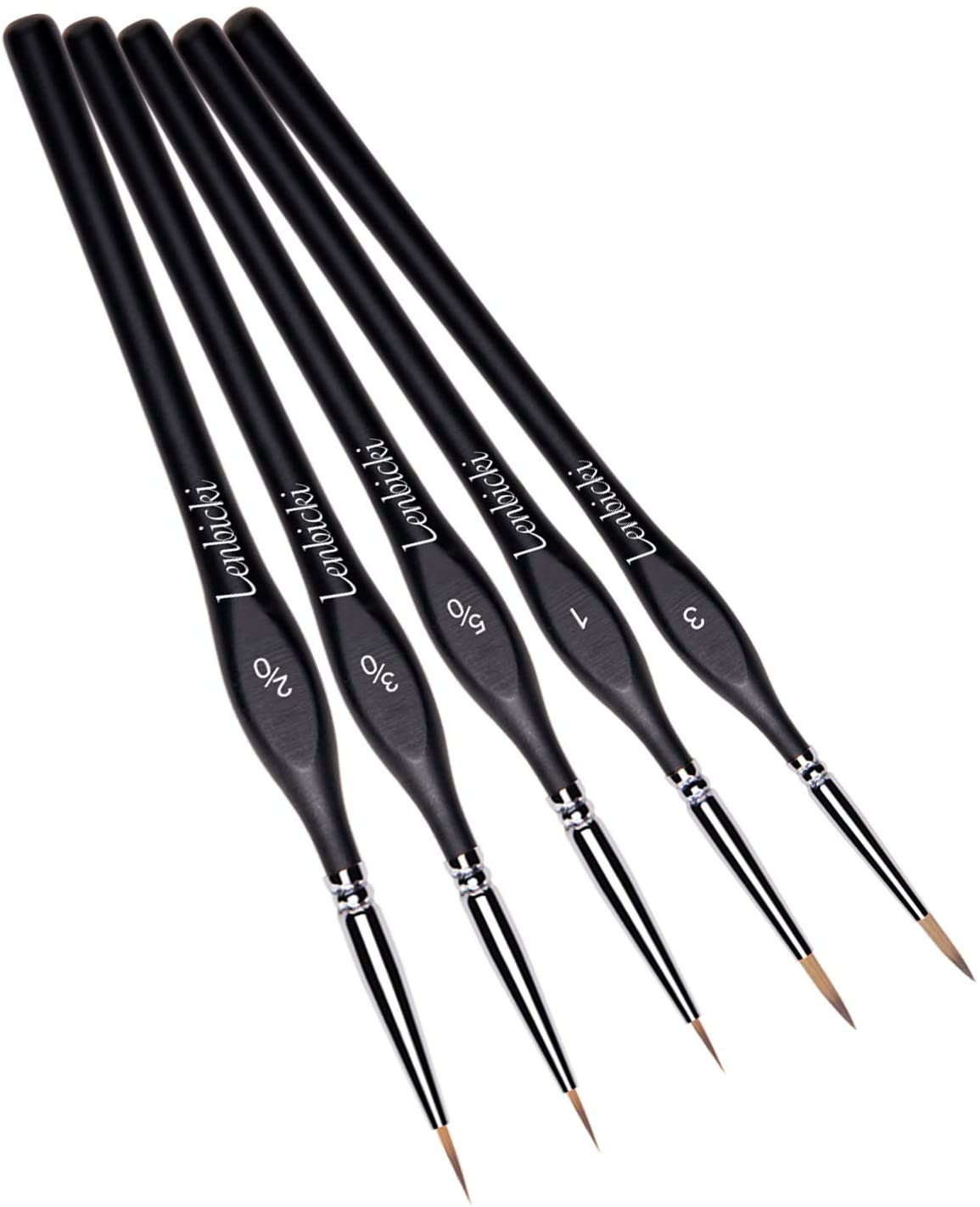 5 PCS Paint Brushes Set, Black,Aluminum