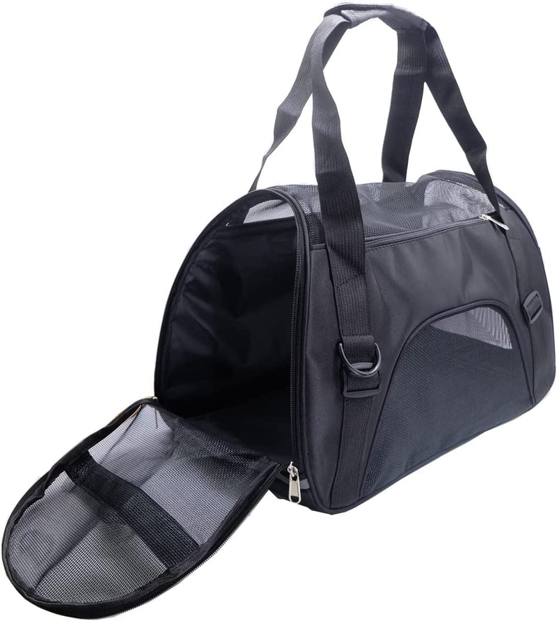 Soft-Sided Pet Travel Carrie, medium black