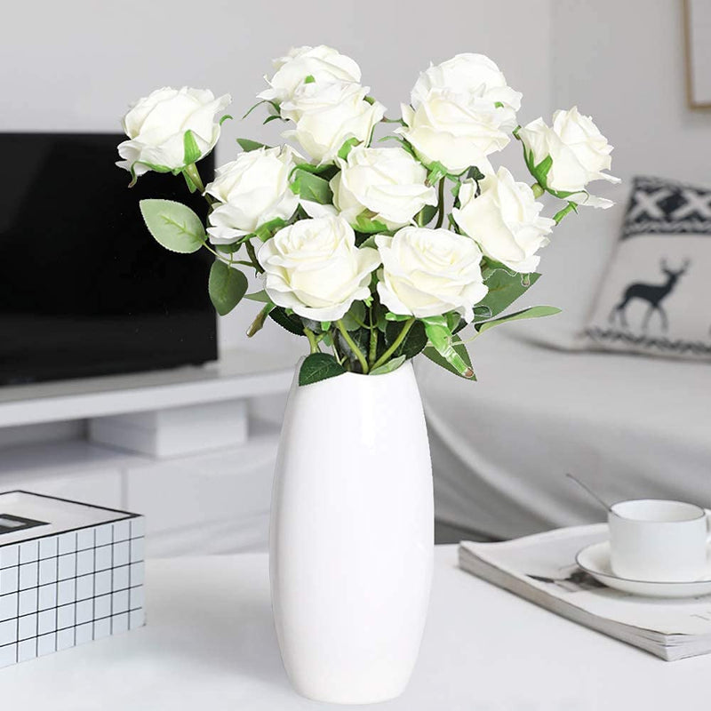 artificial flower bouquet for valentines gift, color: white