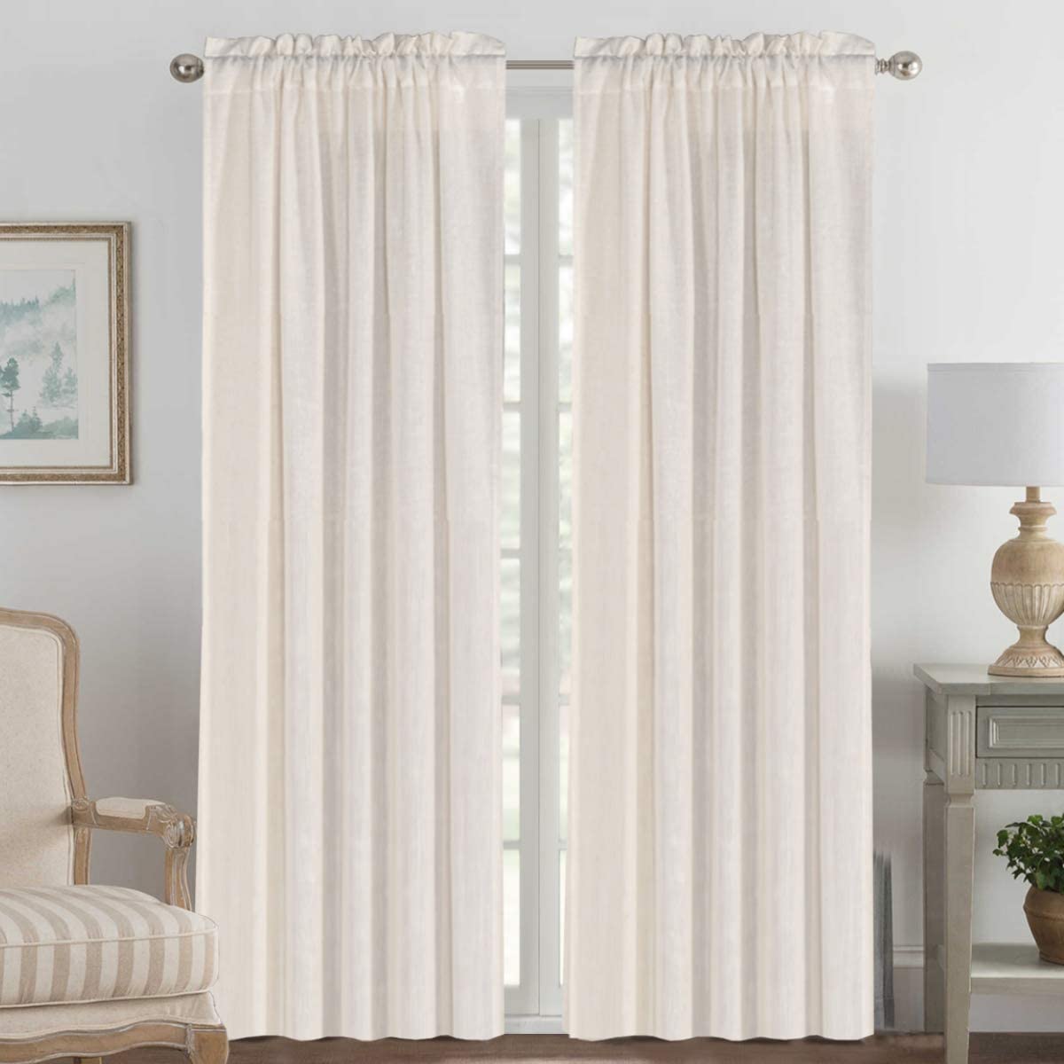 2 Ultra luxurious natural linen curtains