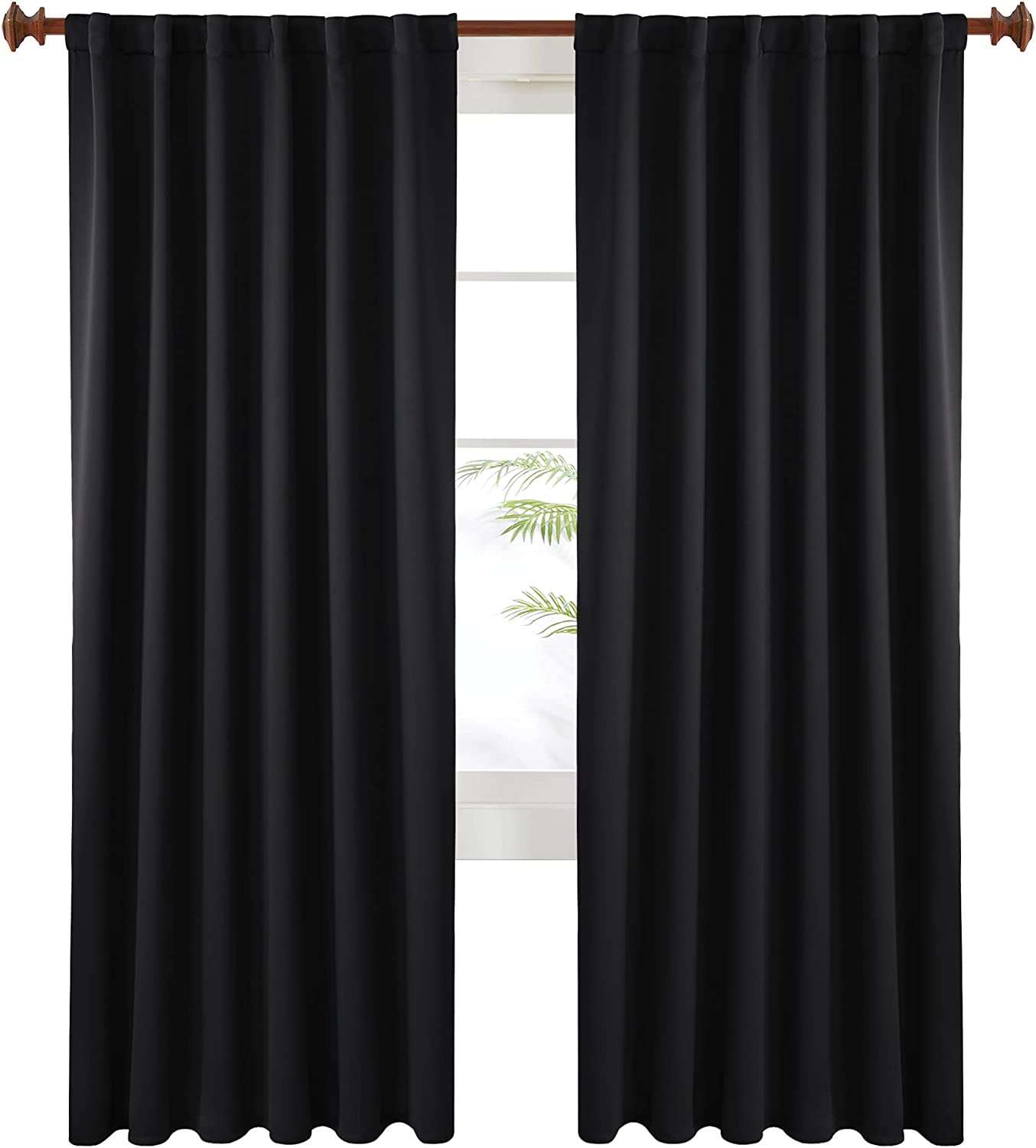 rod pocket curtains, 52 x 108 inches, 2 panels