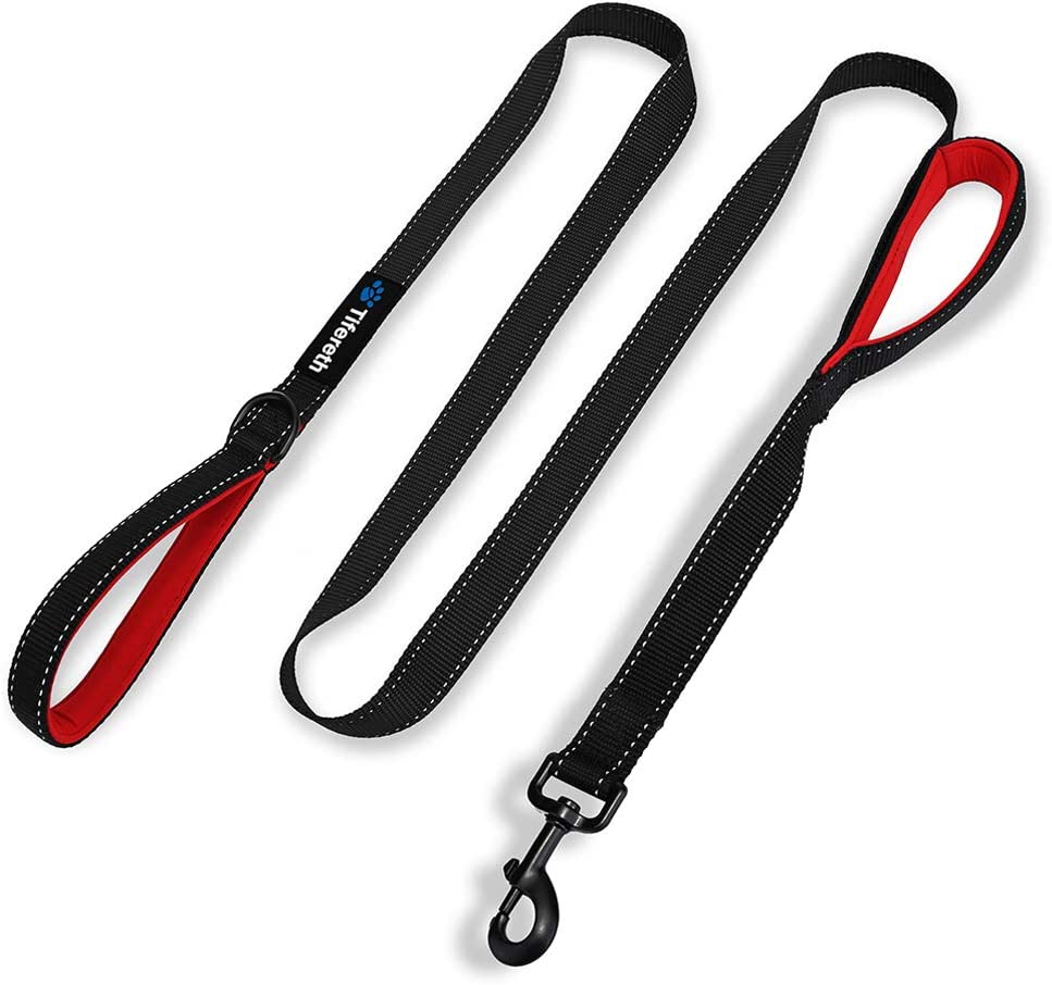 Large-Medium Two-Double Handle Pet-Leash, Black