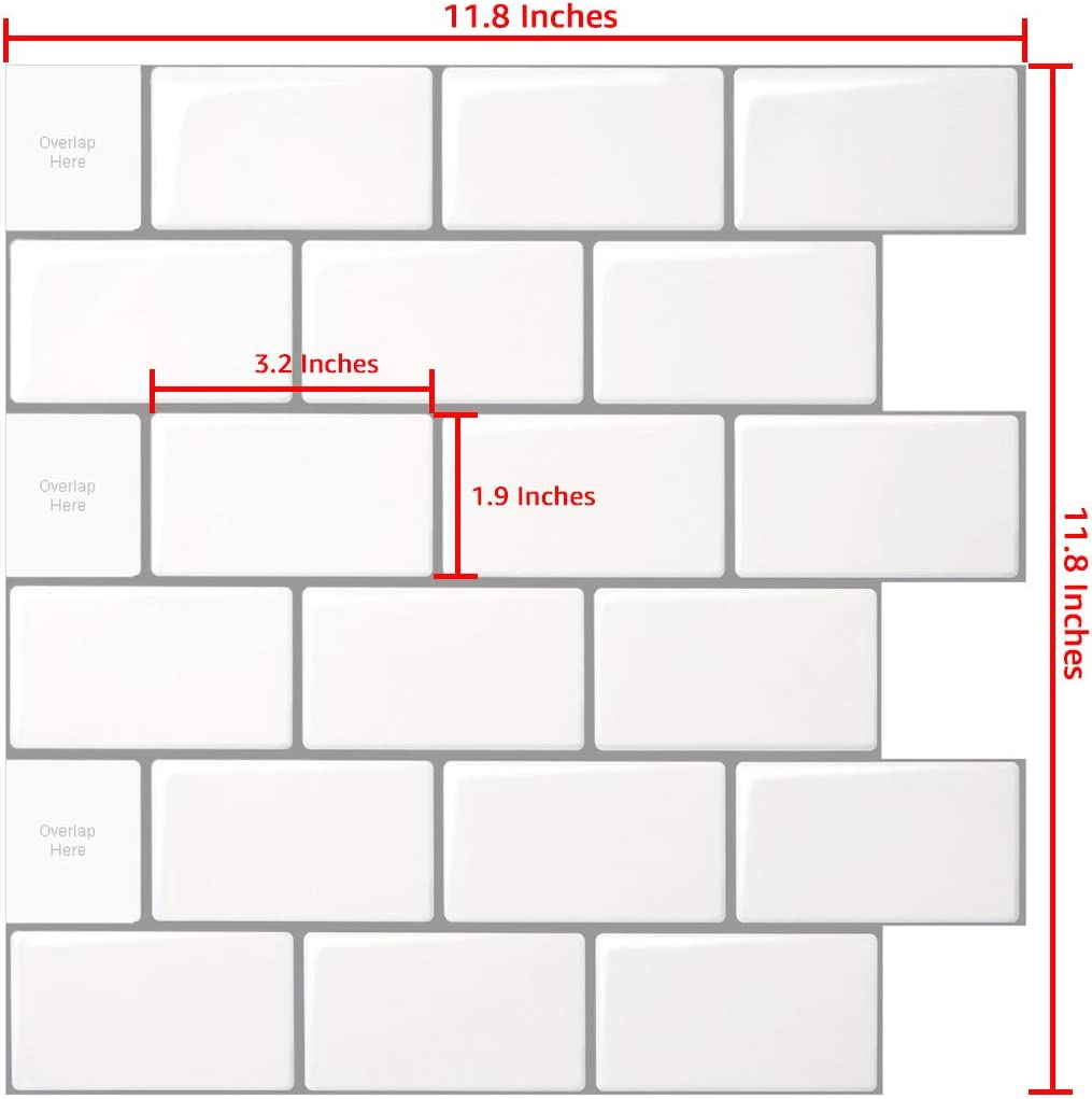 10-Sheet Peel and Stick Tile for Kitchen Backsplash