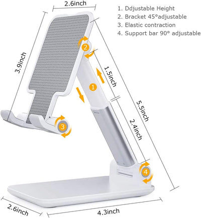 desk phone stand, Color: (White)