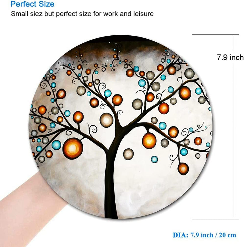Round Mouse Pad Waterproof 7.9" x 0.12" Life of Tree