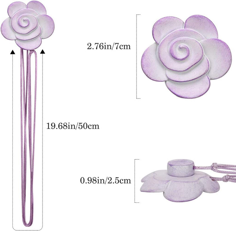 Vintage Resin Flower Magnetic Curtain Tiebacks Purple