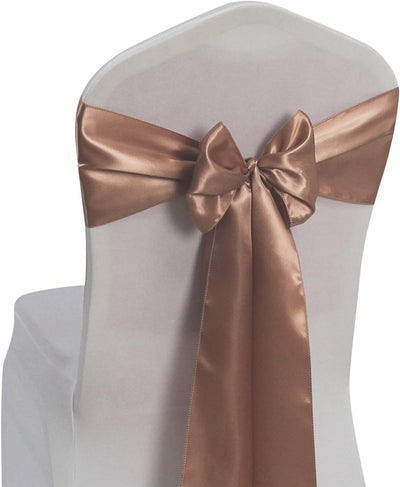 Satin Chair Bows for Chair Decoration, (Rose Gold, 50)