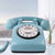 Rotary Dial Phone, Retro Phone 1960's Vintage Corded Phone blue