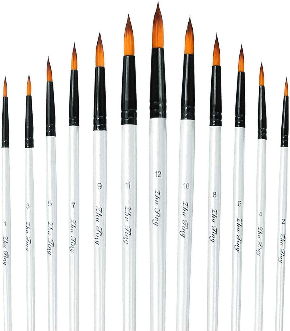 12 professional round tip brushes (Round Tip/12 Different Size)