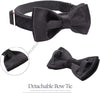 Velvet pet collar with detachable bow, size s, Black