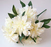 10 artificial flower heads (white)