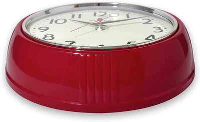 1950's Retro Wall Clock, 9.5", Red