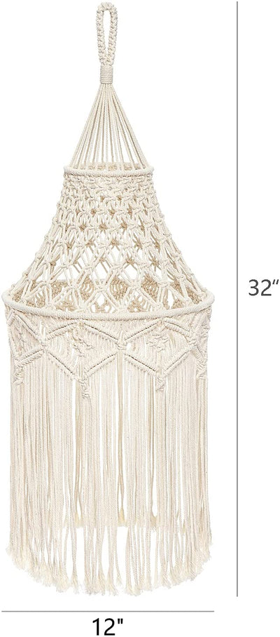 Boho style macrame hanging lampshade (bulb not included)