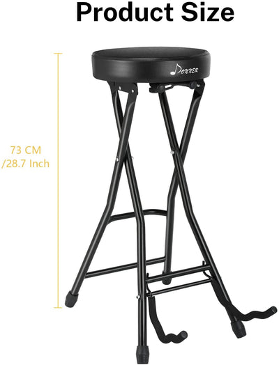 guitar stool seat, folding chair, 14.17 x 5.12 x 37.6 black