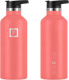 Sports Water Bottle - 32oz, 3 Lids (Spout Lid), Peach