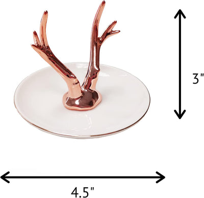 Enamel Ceramic Ring Dish, 4.5-Inch, Rose Gold